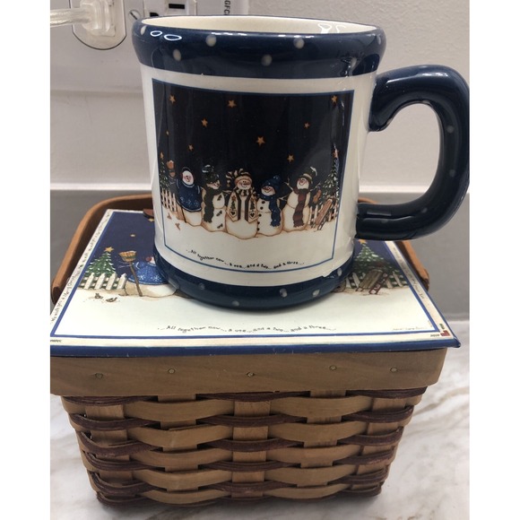 Sandi Gore Evans Collectible We Wish You a Merry Christmas Wicker Basket Mug Set - Picture 5 of 8